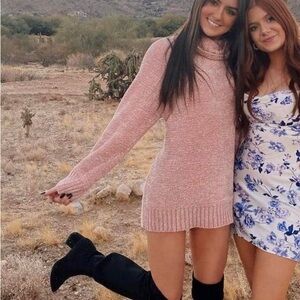 Light Pink Sweater Dress, Size S